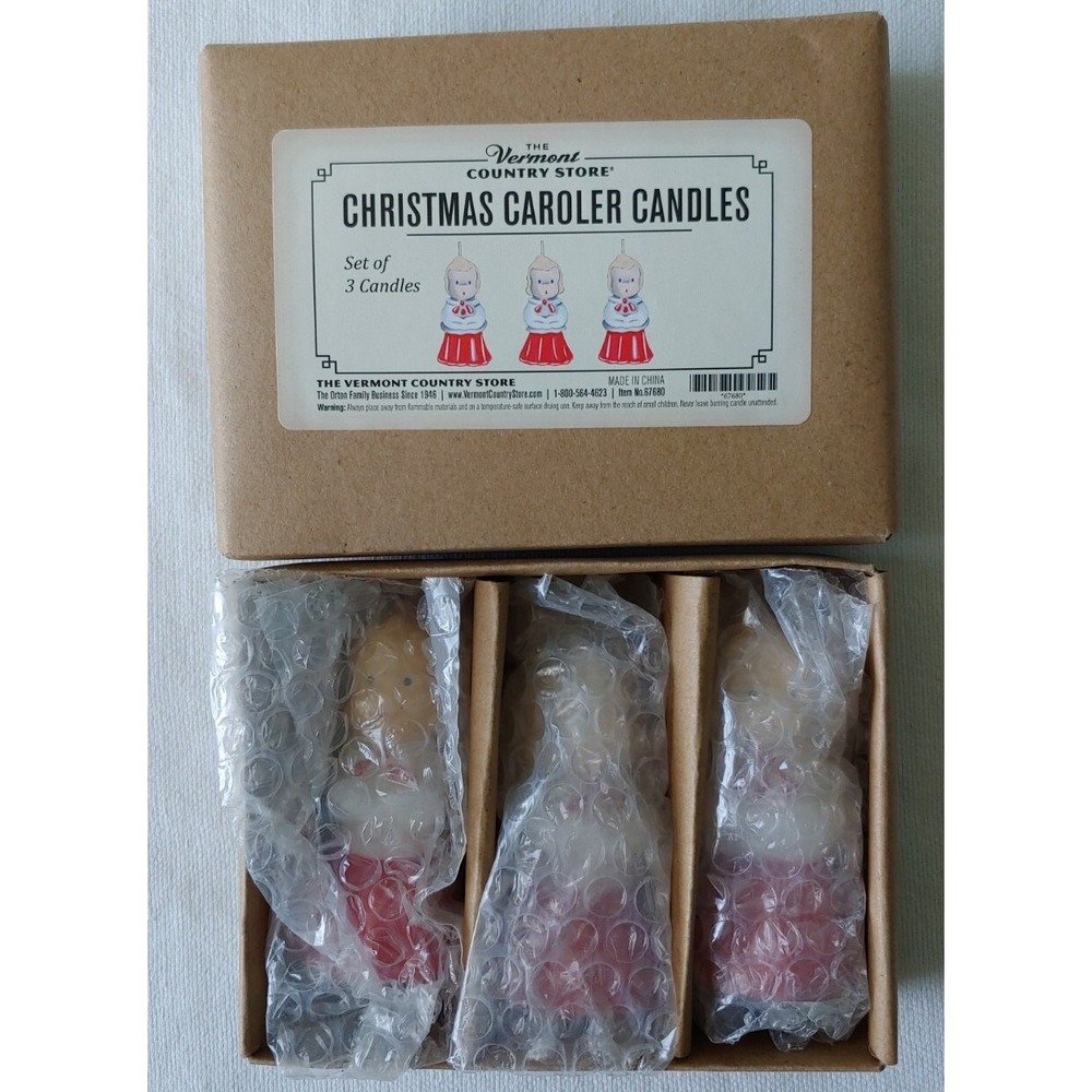 Vermont Country Store Christmas Caroler Candles Set of 3 New in Box Gift Holiday